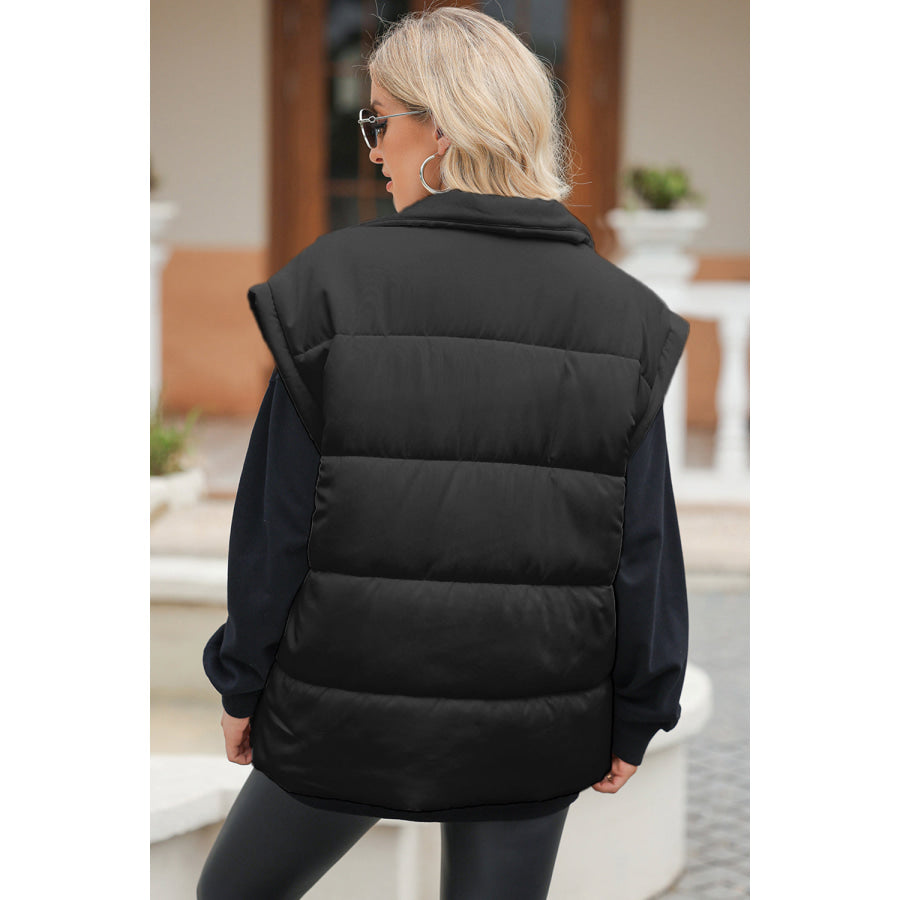 Pocketed Zip Up Vest Coat Apparel and Accessories