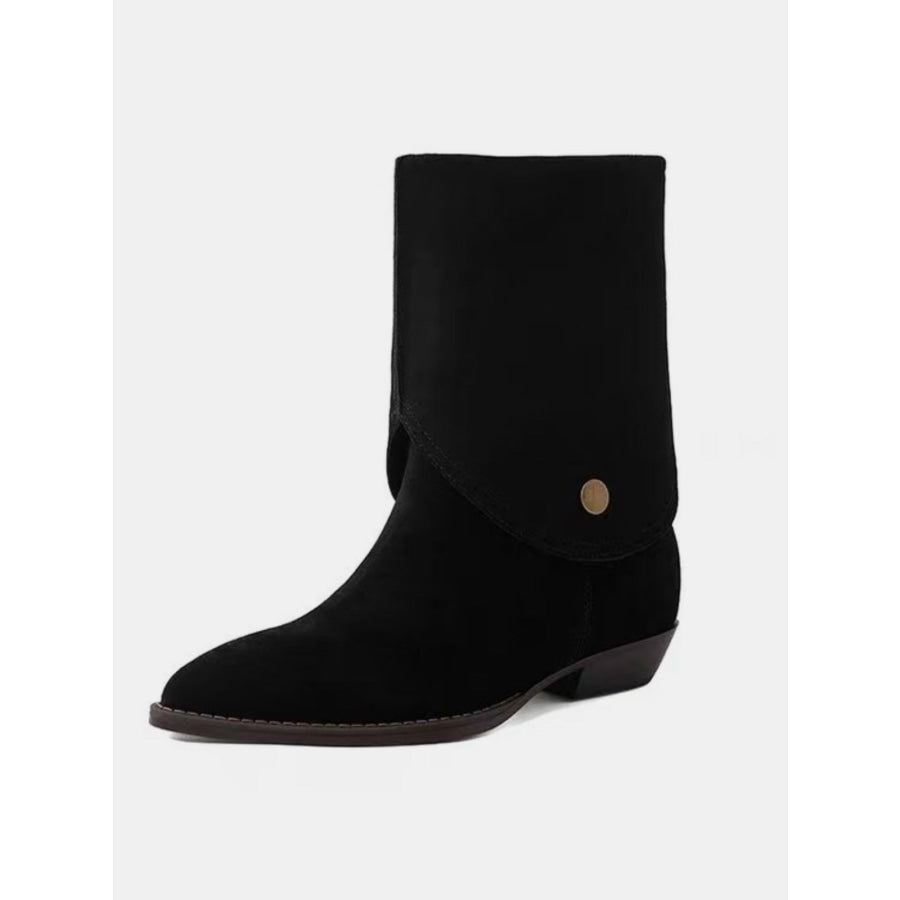 Point Toe Block Heel Boots Apparel and Accessories