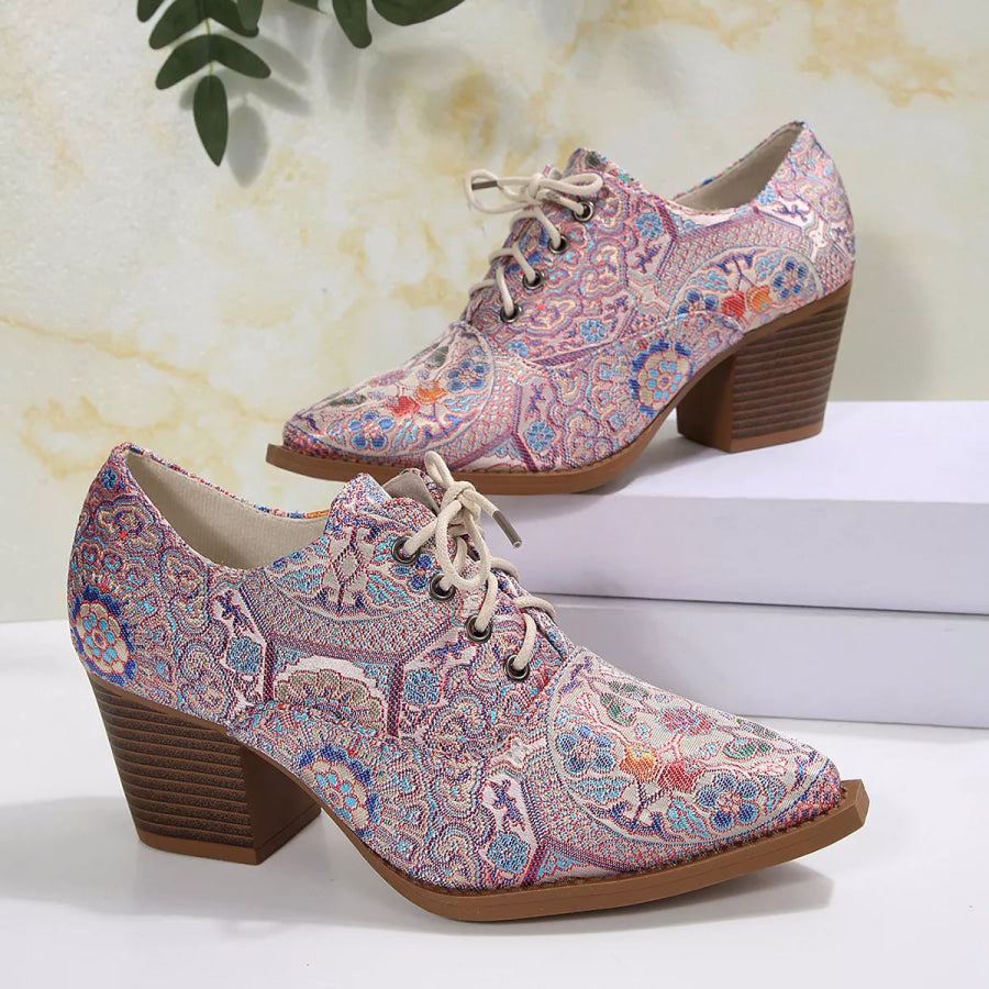 Point Toe Block Heels Ankle Boots Apparel and Accessories