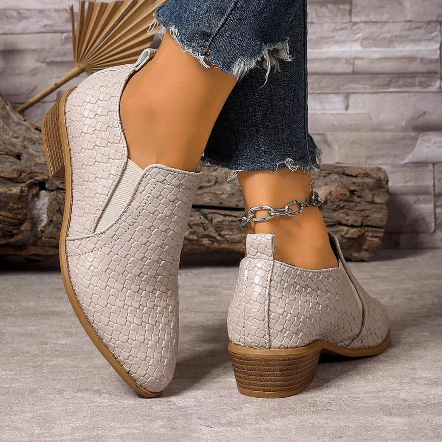 Point Toe Block Heels Ankle Boots Apparel and Accessories