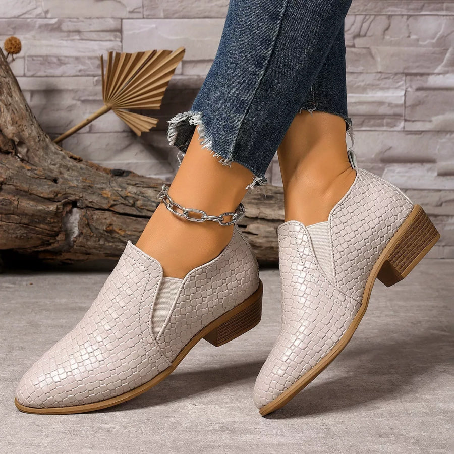Point Toe Block Heels Ankle Boots Apparel and Accessories