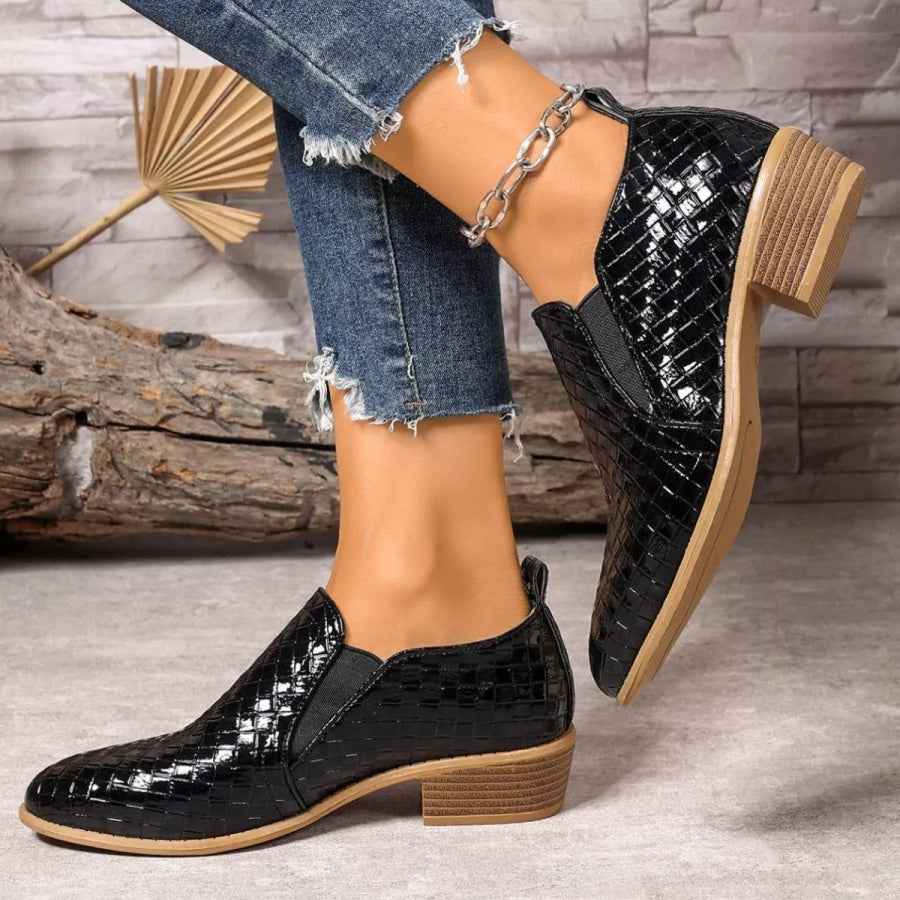 Point Toe Block Heels Ankle Boots Apparel and Accessories
