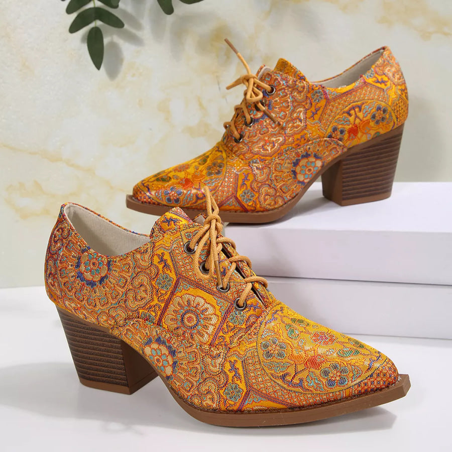 Point Toe Block Heels Ankle Boots Apparel and Accessories