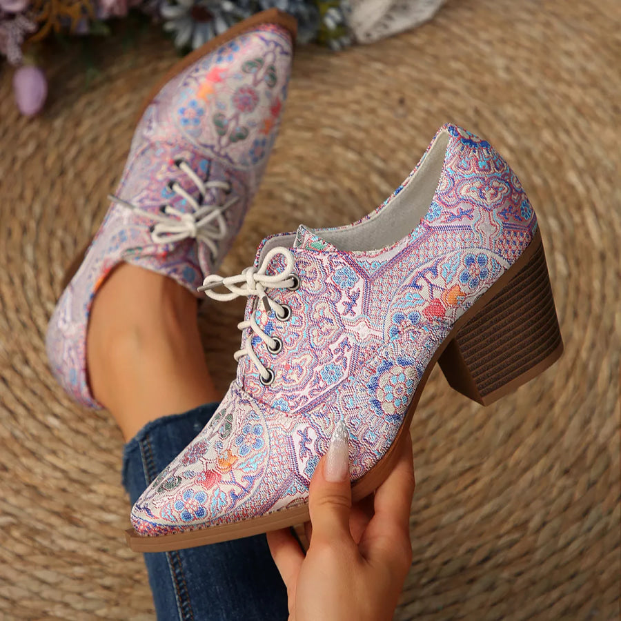 Point Toe Block Heels Ankle Boots Apparel and Accessories