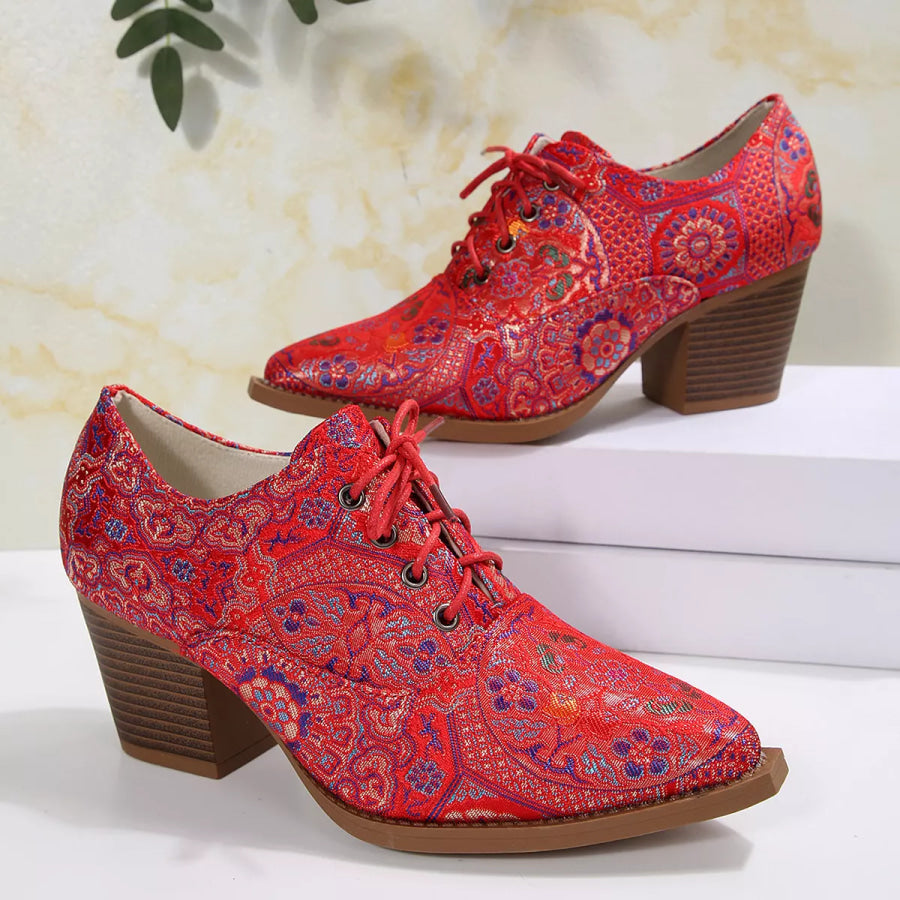 Point Toe Block Heels Ankle Boots Apparel and Accessories