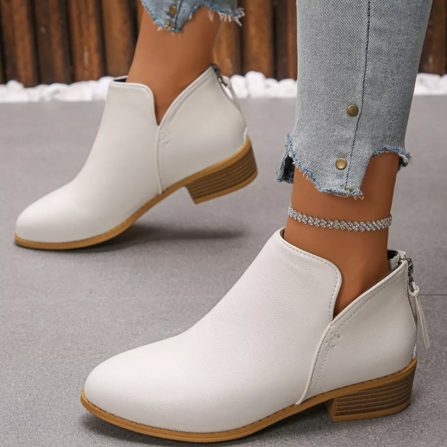 Point Toe Block Heels Boots Apparel and Accessories