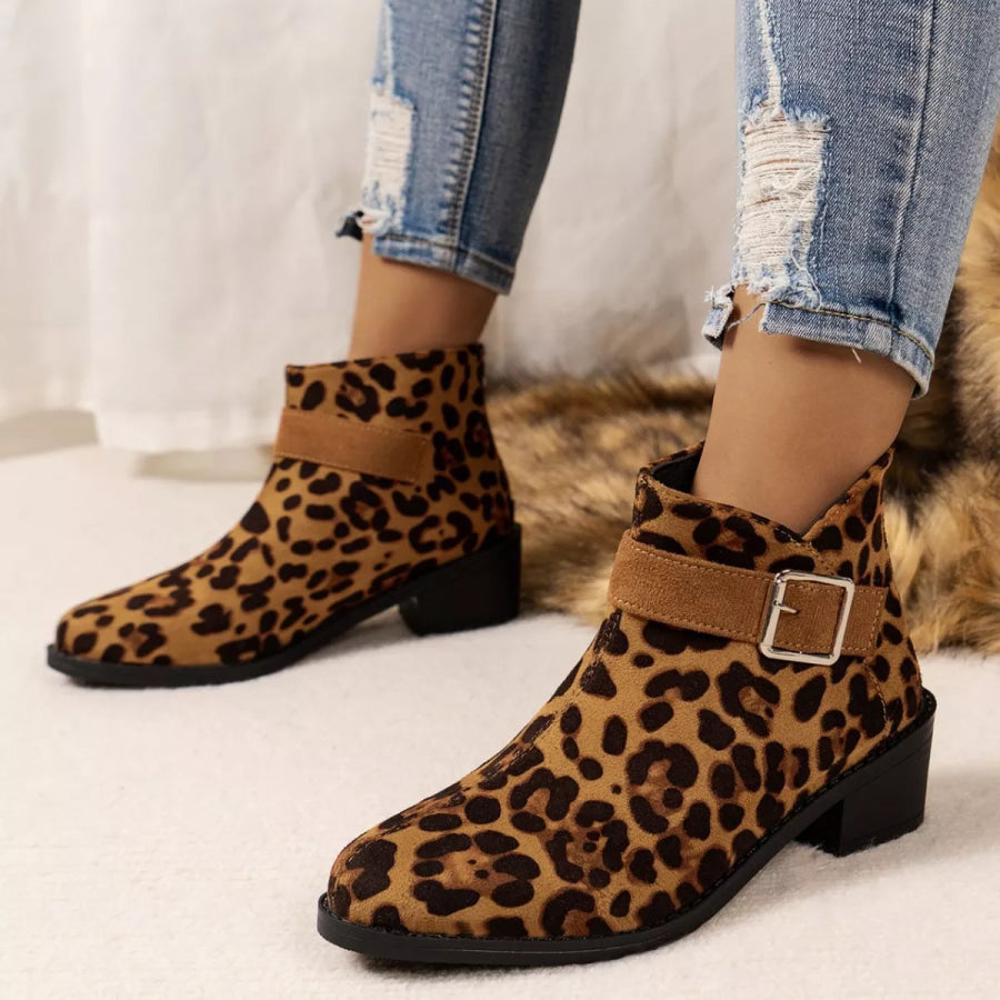 Point Toe Block Heels Boots Apparel and Accessories