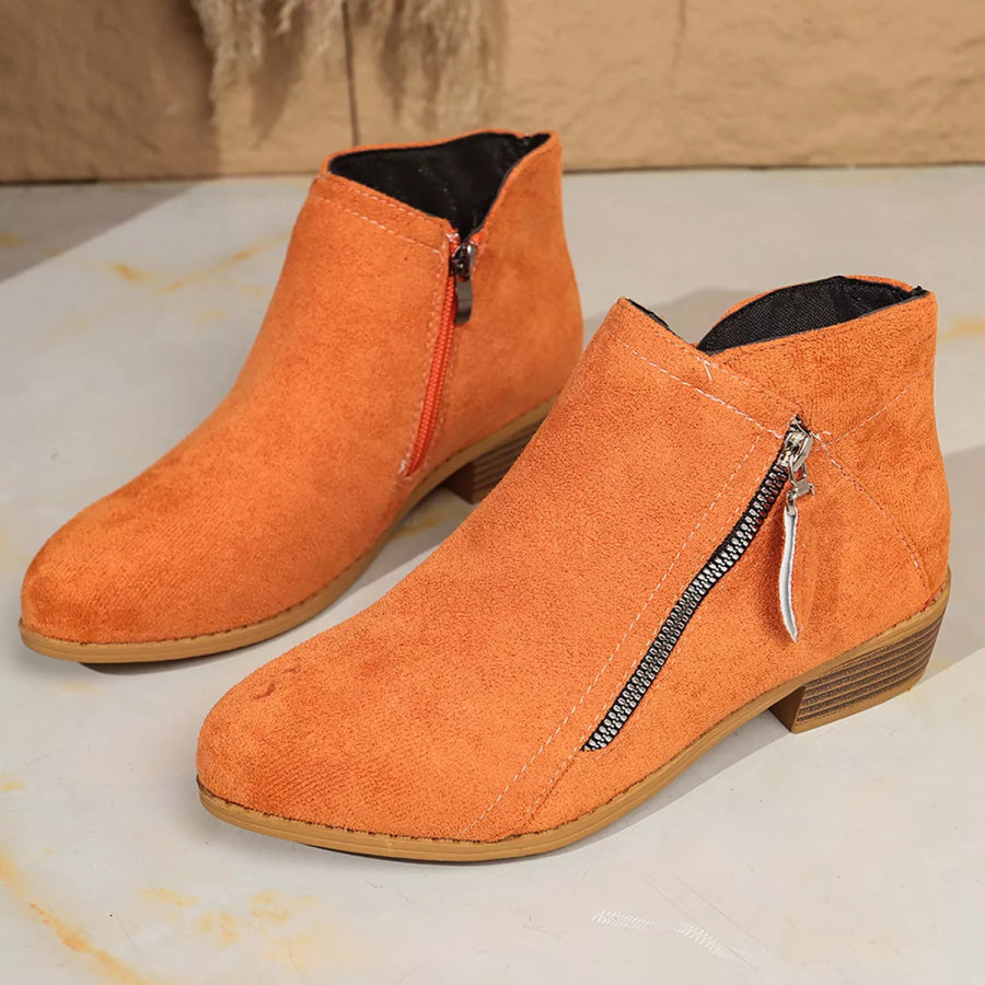 Point Toe Block Heels Boots Apparel and Accessories