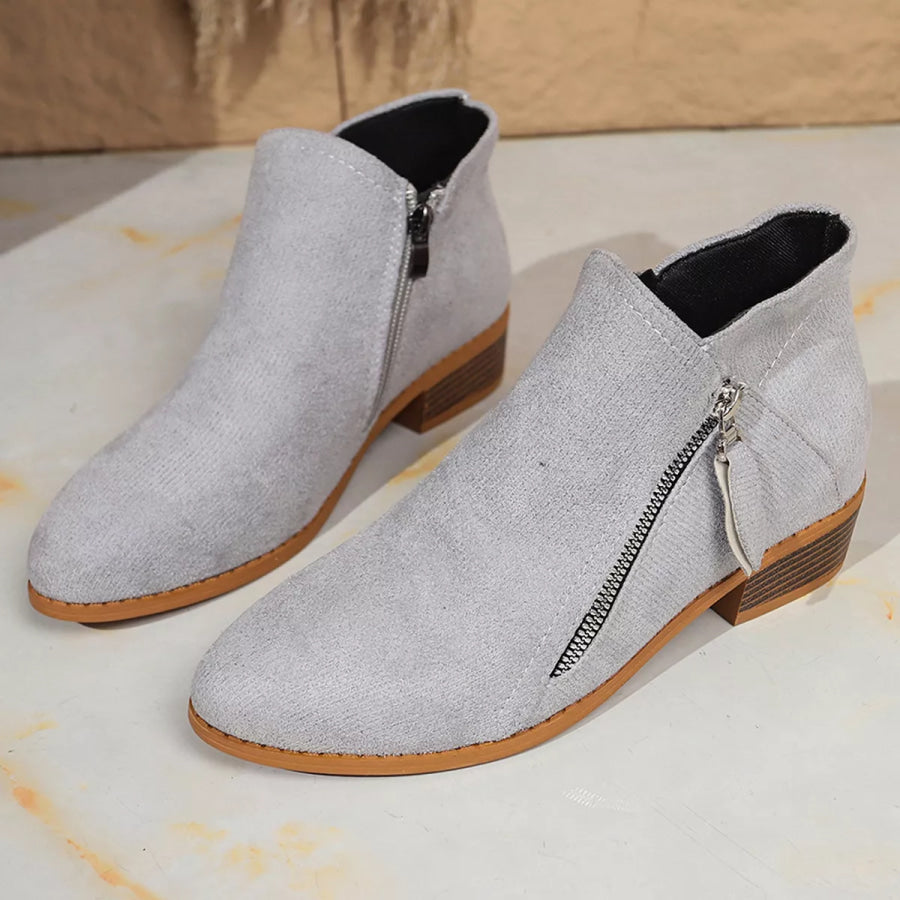 Point Toe Block Heels Boots Apparel and Accessories