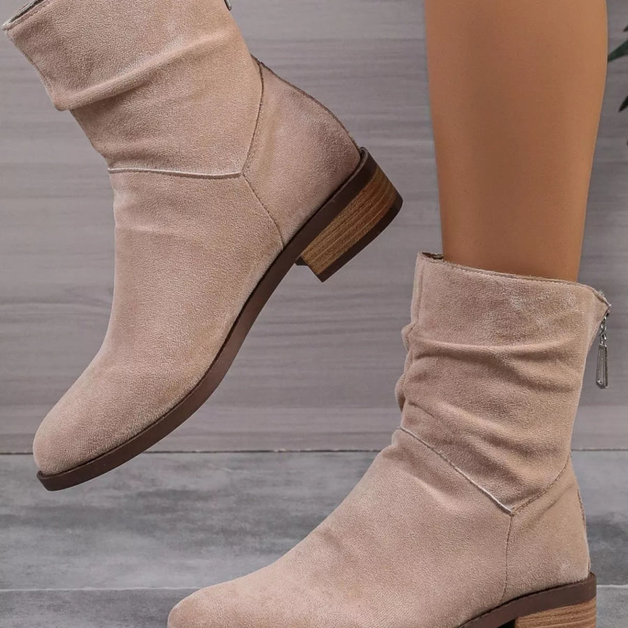 Point Toe Block Heels Boots Apparel and Accessories