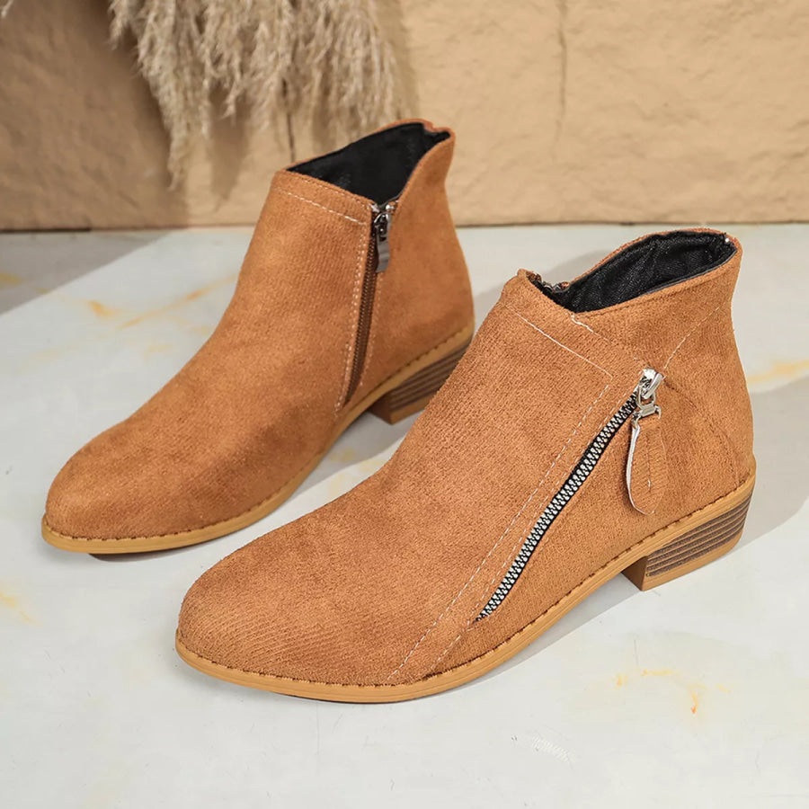 Point Toe Block Heels Boots Apparel and Accessories