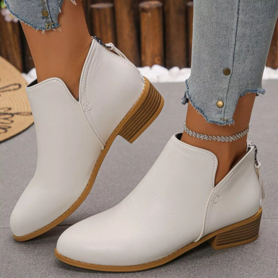 Point Toe Block Heels Boots Apparel and Accessories