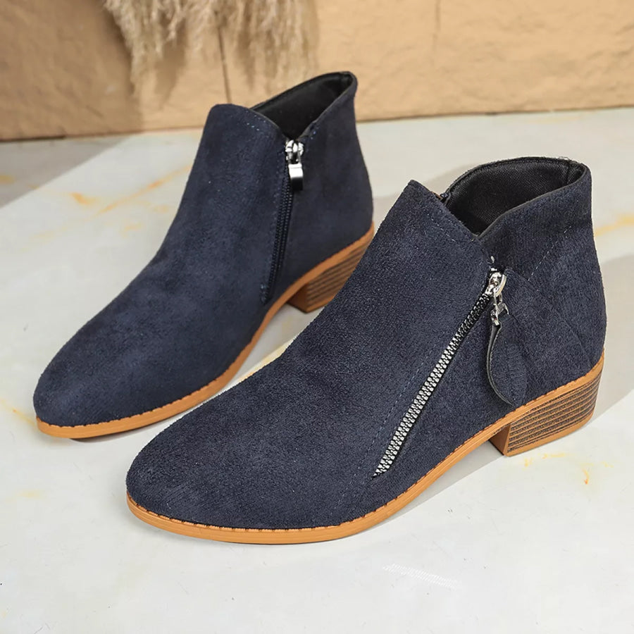 Point Toe Block Heels Boots Apparel and Accessories