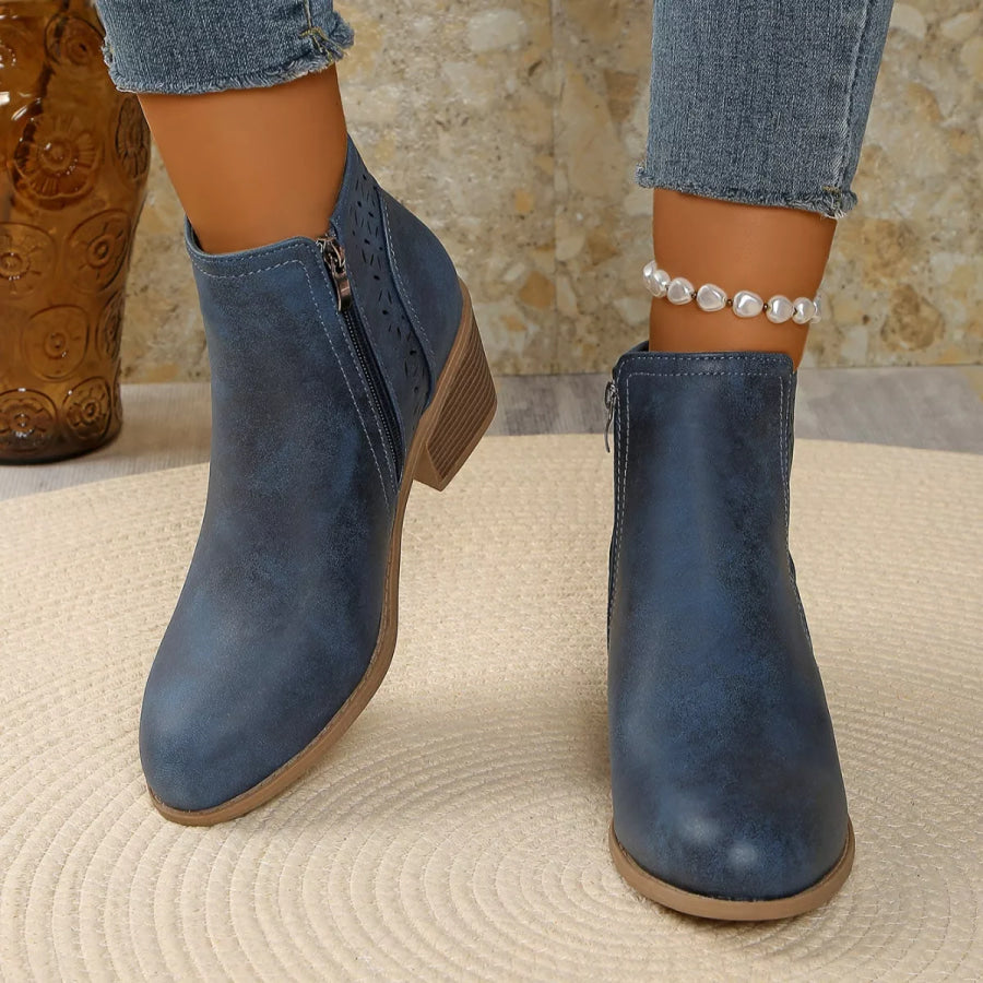 Point Toe Block Heels Boots Apparel and Accessories