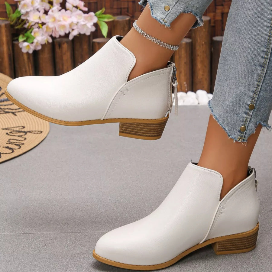 Point Toe Block Heels Boots Apparel and Accessories