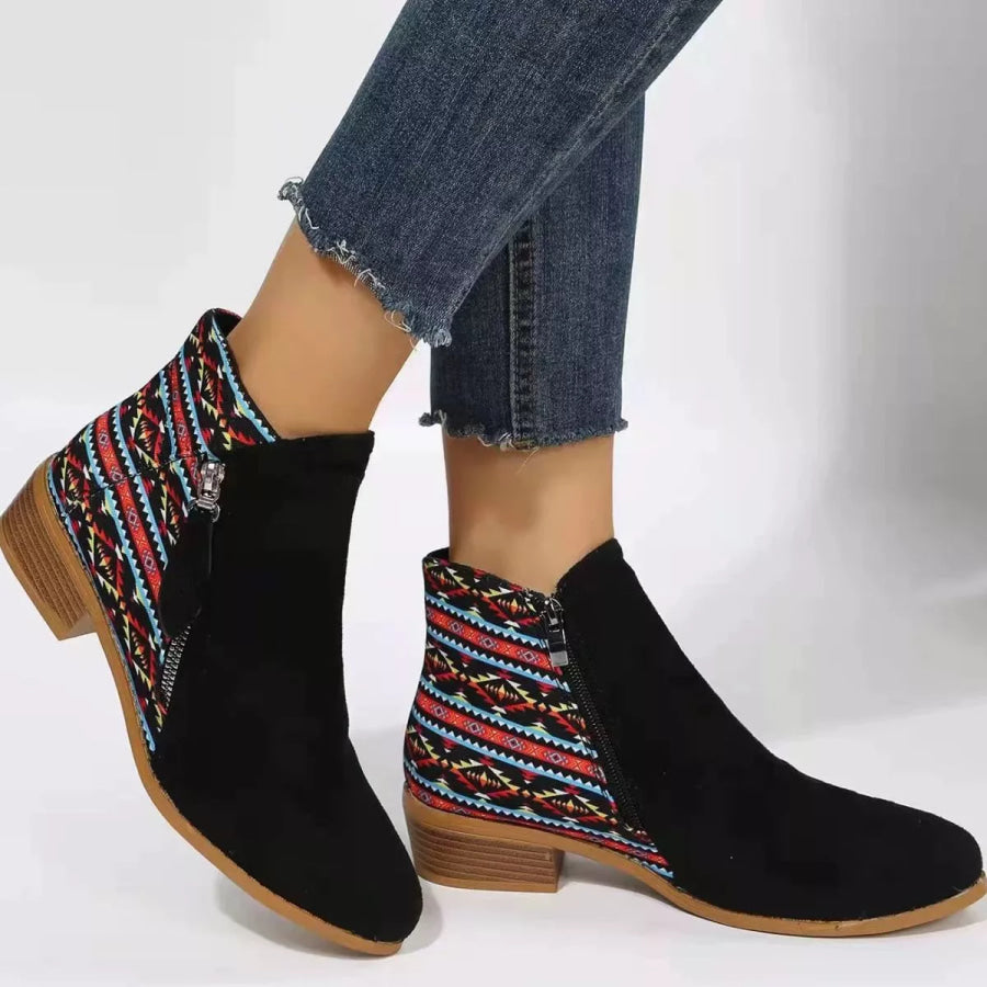 Point Toe Block Heels Boots Apparel and Accessories