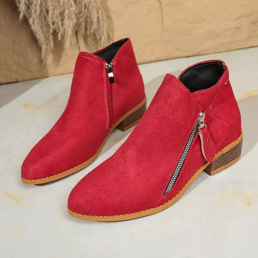 Point Toe Block Heels Boots Apparel and Accessories