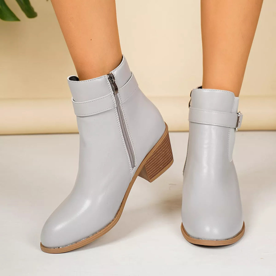 Point Toe Block Heels Boots Apparel and Accessories