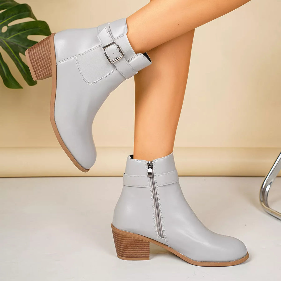 Point Toe Block Heels Boots Apparel and Accessories