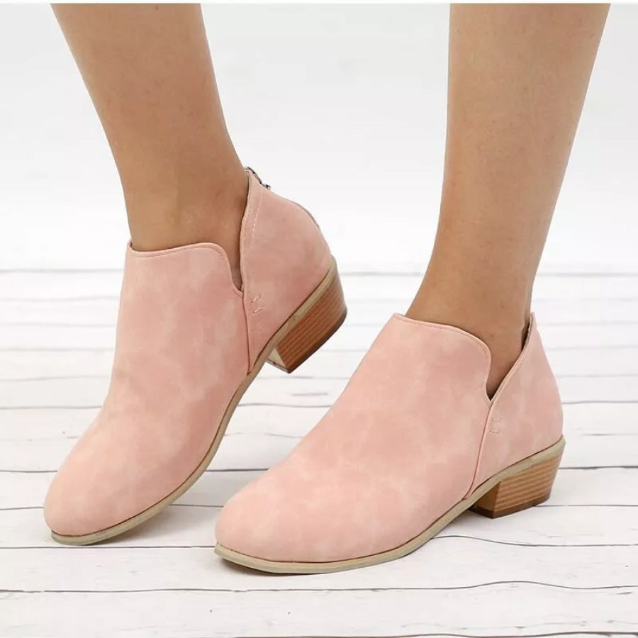 Point Toe Block Heels Boots Apparel and Accessories