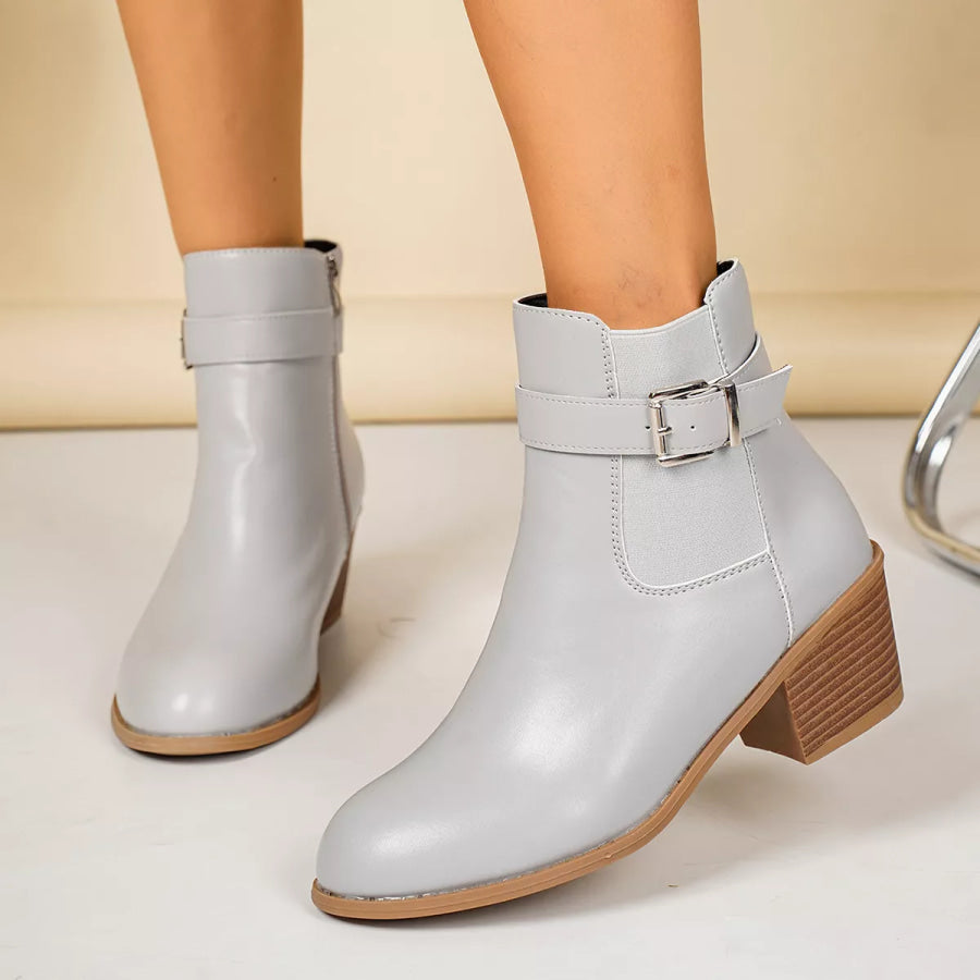 Point Toe Block Heels Boots Apparel and Accessories