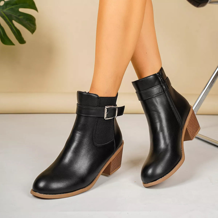 Point Toe Block Heels Boots Apparel and Accessories