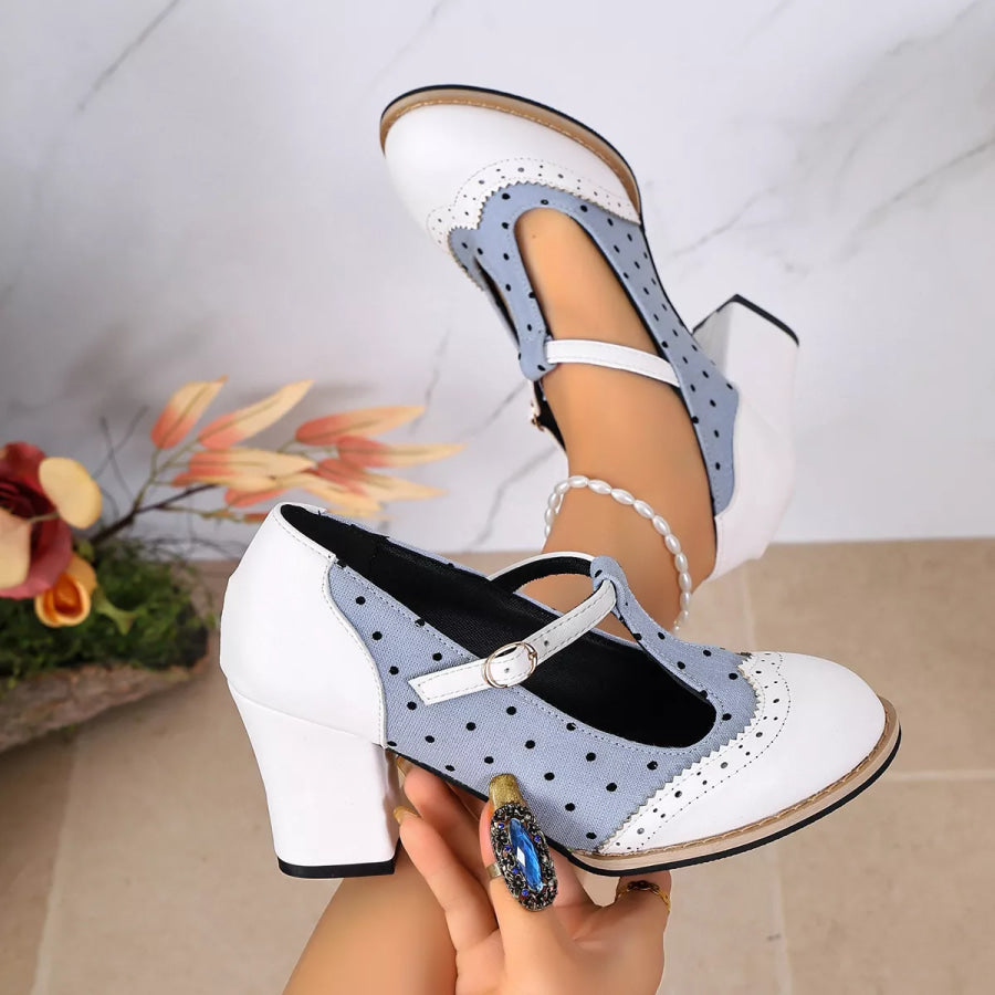 Point Toe Block Heels Pumps Apparel and Accessories