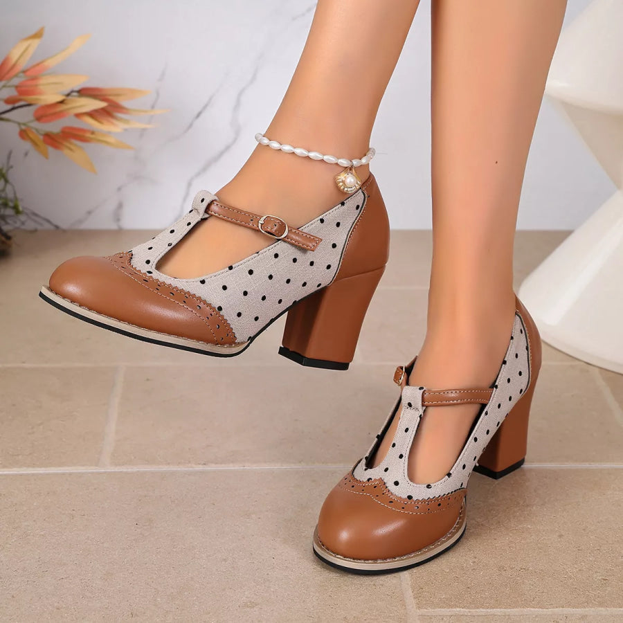 Point Toe Block Heels Pumps Apparel and Accessories