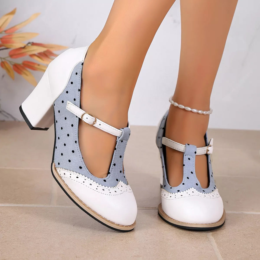 Point Toe Block Heels Pumps Apparel and Accessories
