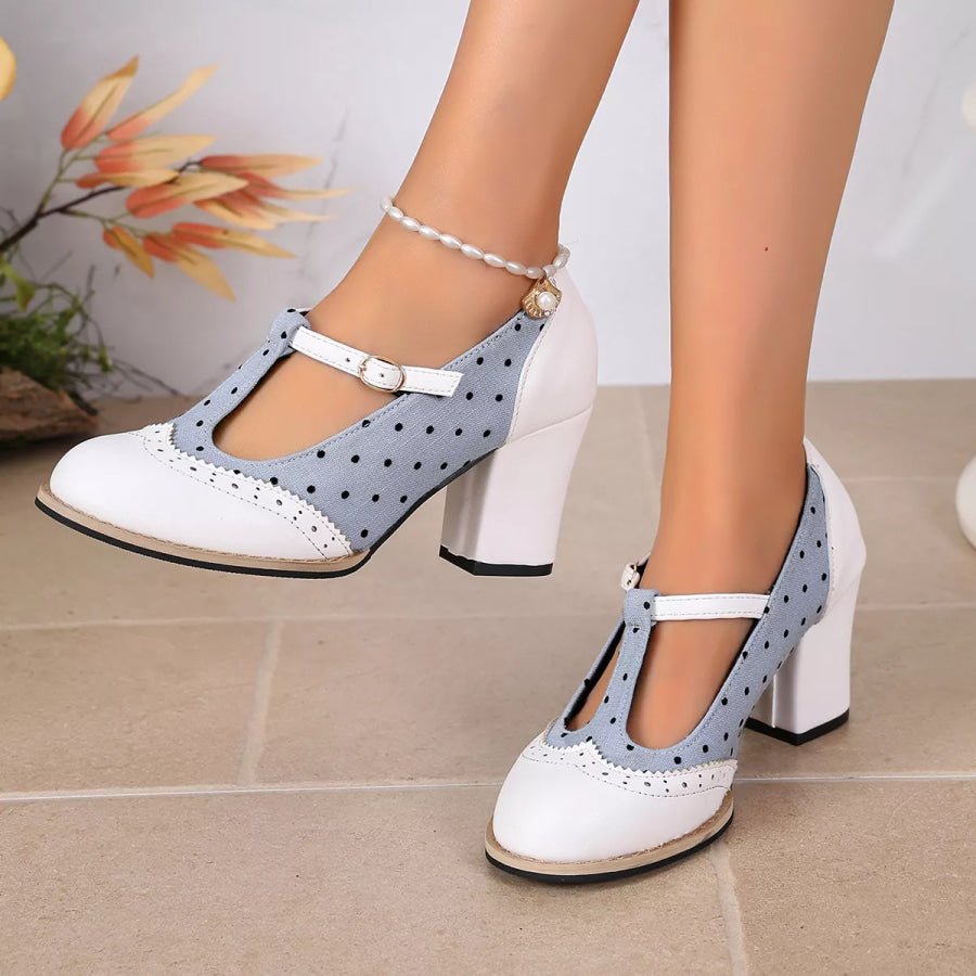 Point Toe Block Heels Pumps Apparel and Accessories