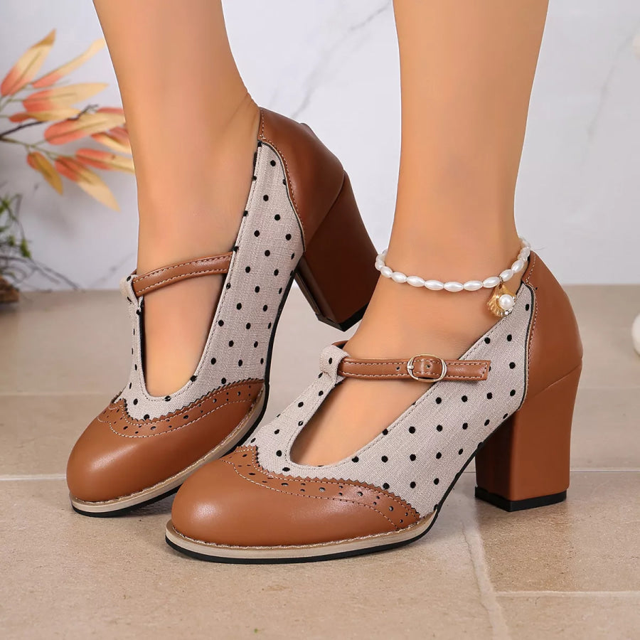 Point Toe Block Heels Pumps Apparel and Accessories