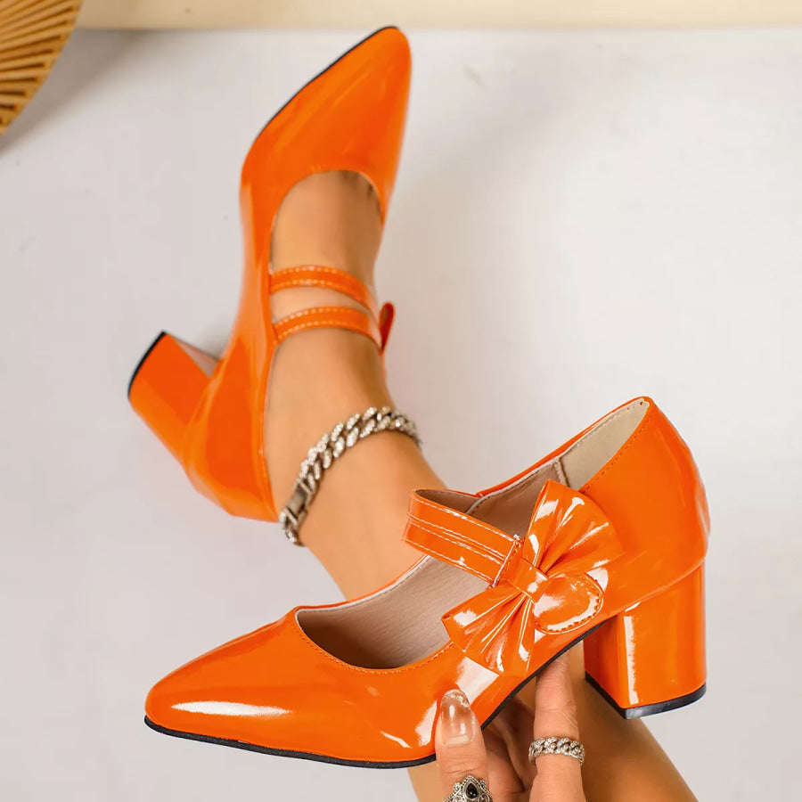 Point Toe Block Heels Pumps Apparel and Accessories