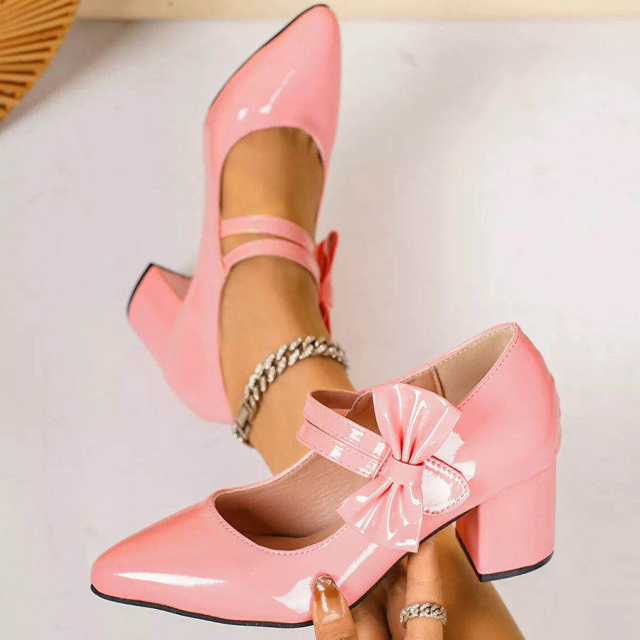 Point Toe Block Heels Pumps Apparel and Accessories