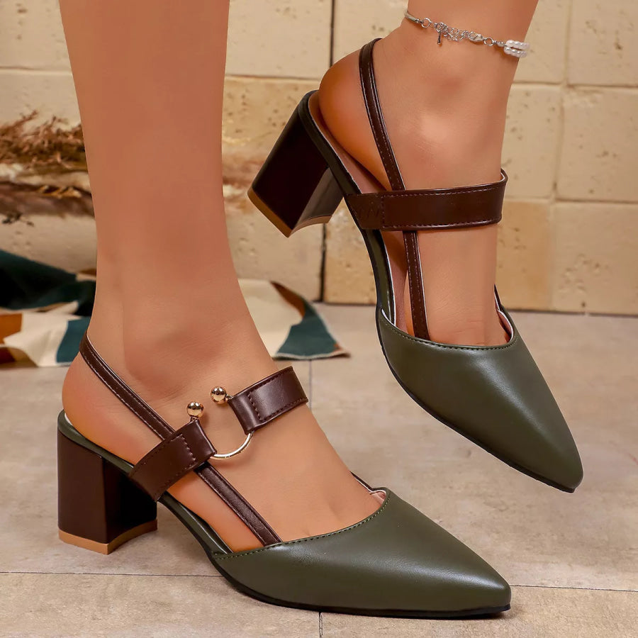 Point Toe Block Heels Sandals Apparel and Accessories