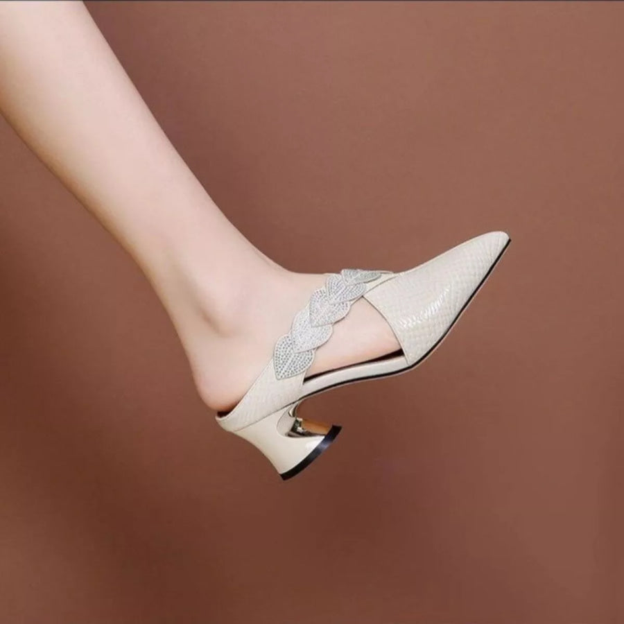 Point Toe Block Heels Sandals Apparel and Accessories