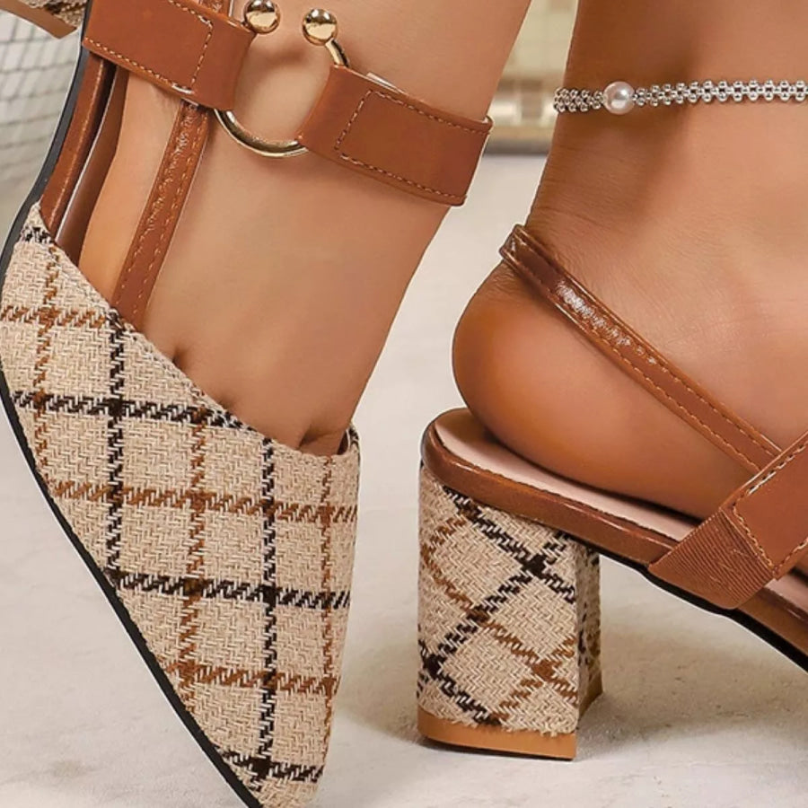Point Toe Block Heels Sandals Apparel and Accessories