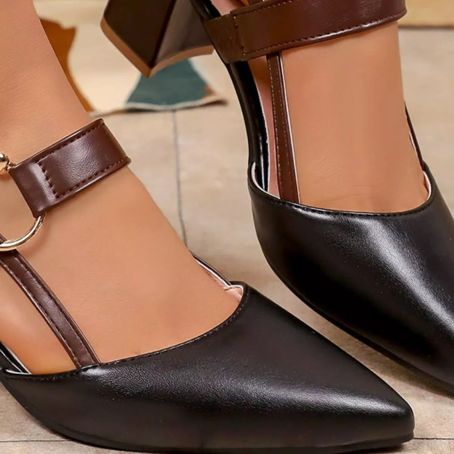 Point Toe Block Heels Sandals Apparel and Accessories