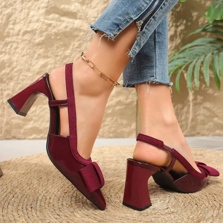 Point Toe Block Heels Slingback Sandals Apparel and Accessories
