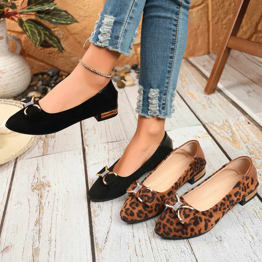 Point Toe Block Heels Slip-Ons Apparel and Accessories
