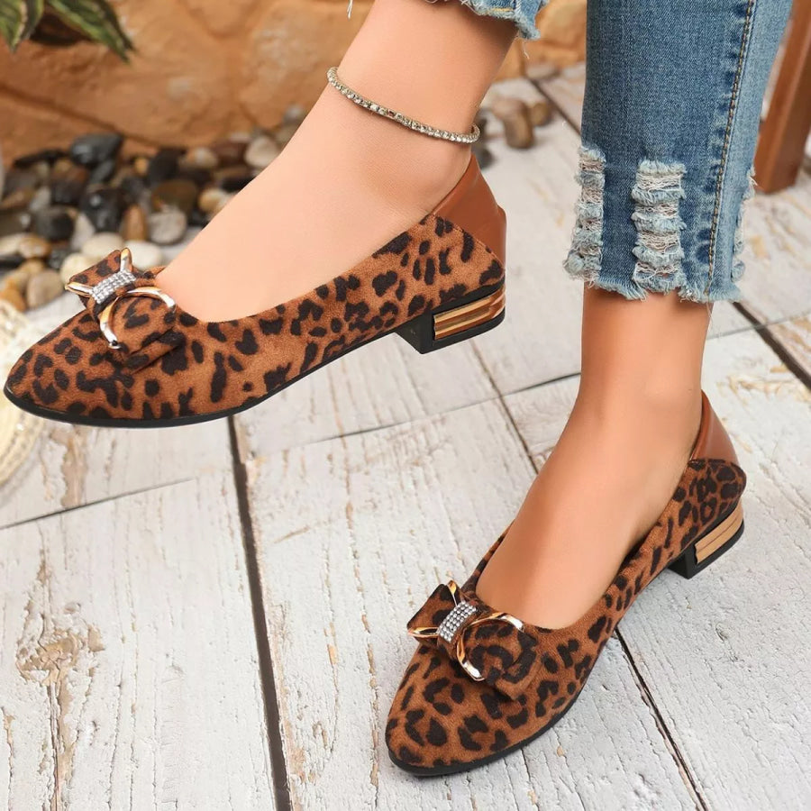 Point Toe Block Heels Slip-Ons Apparel and Accessories