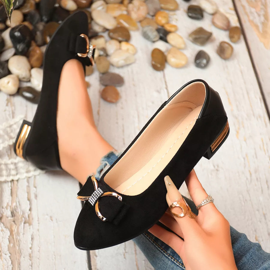 Point Toe Block Heels Slip-Ons Apparel and Accessories