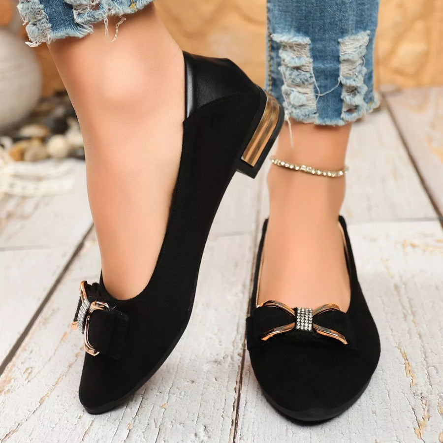 Point Toe Block Heels Slip-Ons Apparel and Accessories