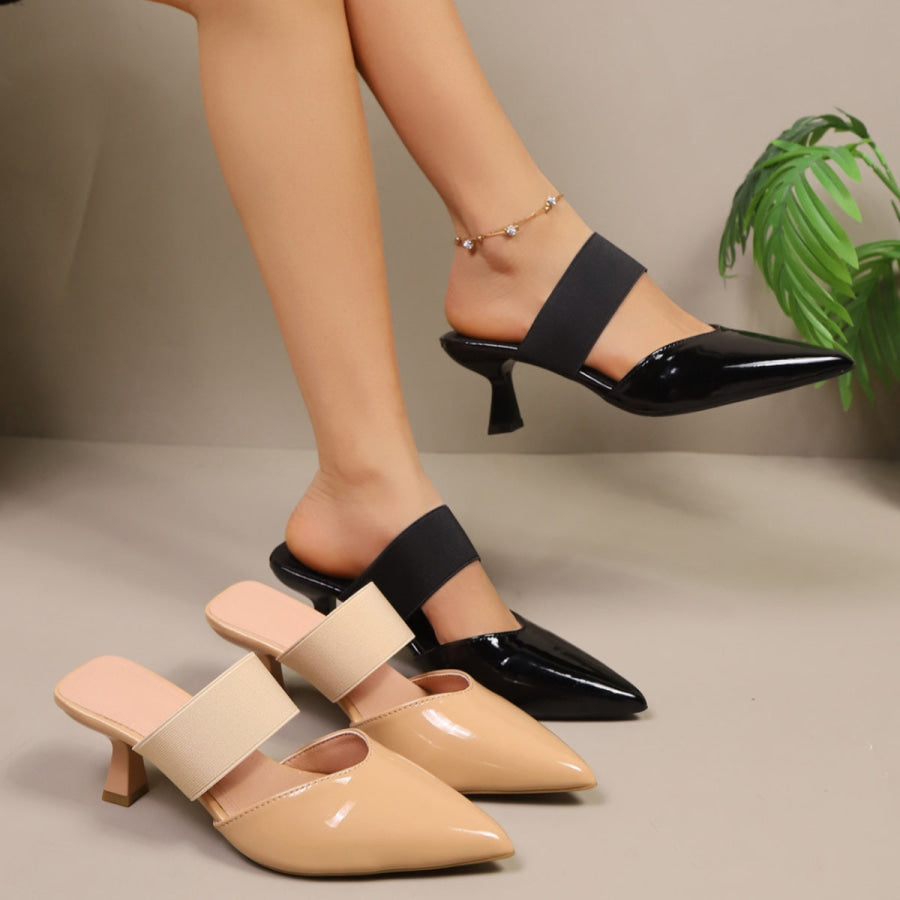 Point Toe Flare Heel Sandals Apparel and Accessories