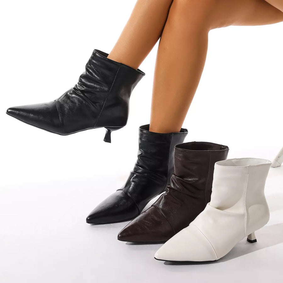 Point Toe Kitten Heels Boots Apparel and Accessories