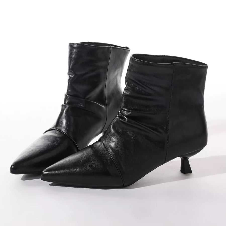 Point Toe Kitten Heels Boots Apparel and Accessories
