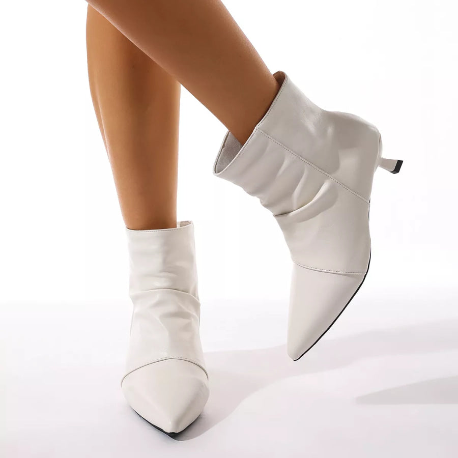 Point Toe Kitten Heels Boots Apparel and Accessories