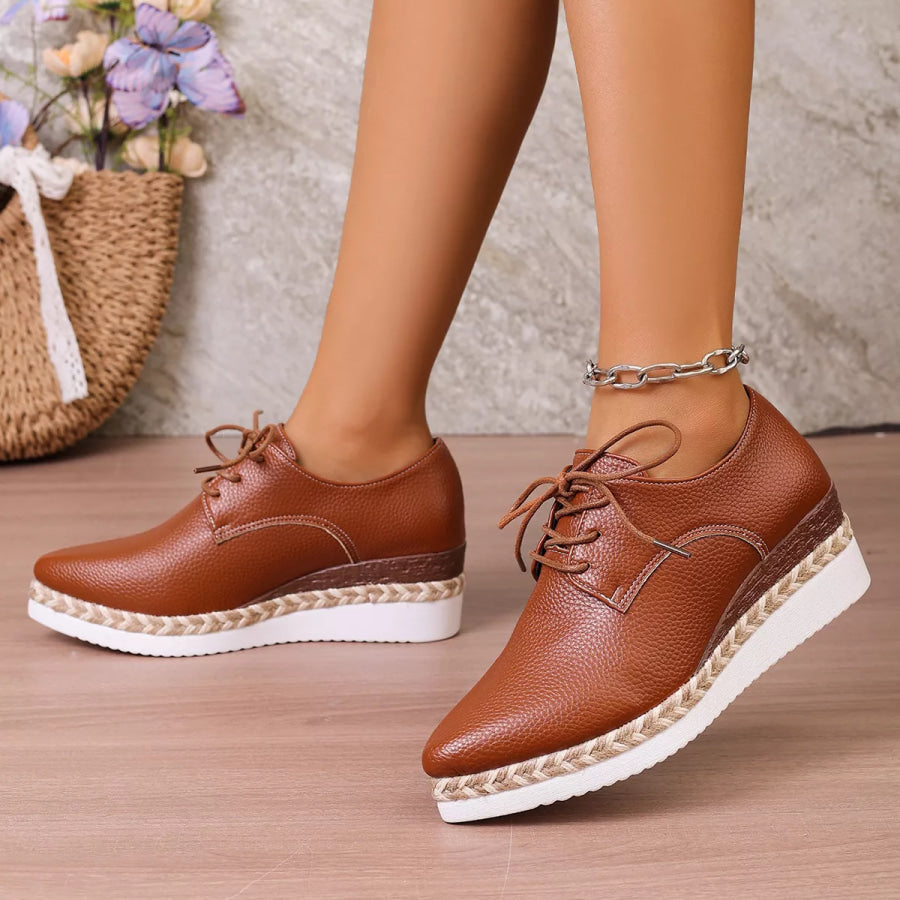 Point Toe Lace Up Sneakers Apparel and Accessories
