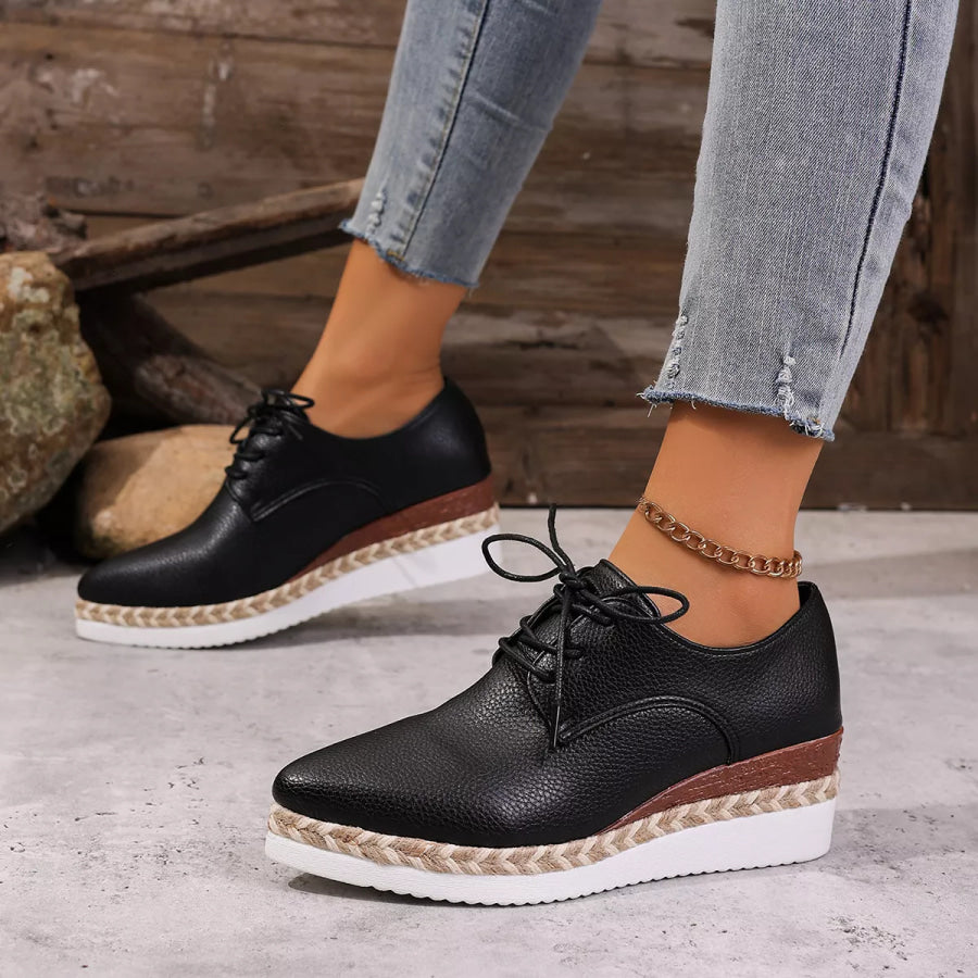 Point Toe Lace Up Sneakers Apparel and Accessories