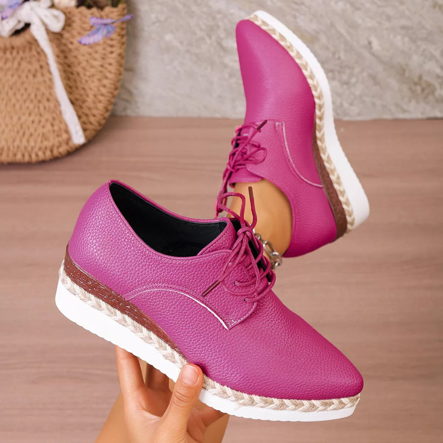 Point Toe Lace Up Sneakers Apparel and Accessories