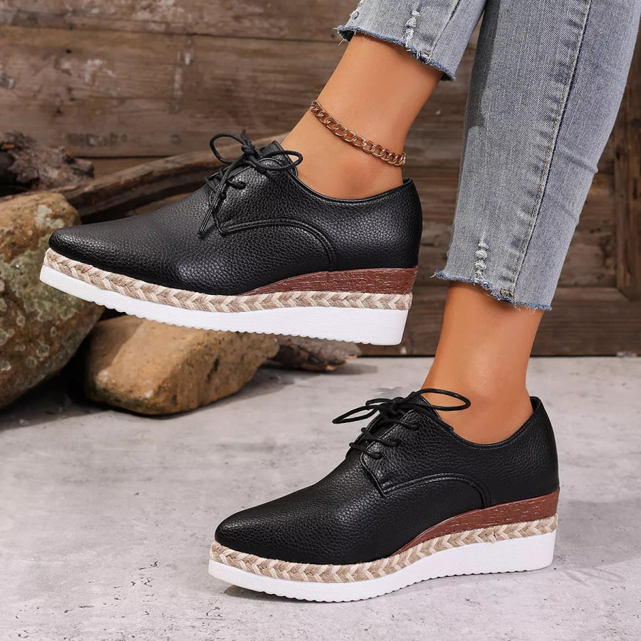 Point Toe Lace Up Sneakers Apparel and Accessories